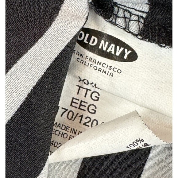 Womens Old Navy XXL Blouse Long Sleeve Sheer Black White Striped - Picture 3 of 6